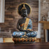 Majestic Meditating Buddha Statue Black Blue - The Earth Store - home decor